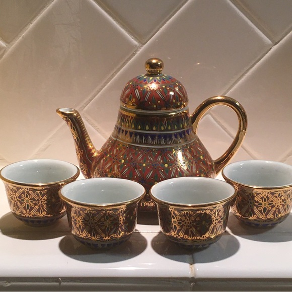 Handpainted Benjarong Teaset - Picture 3 of 7
